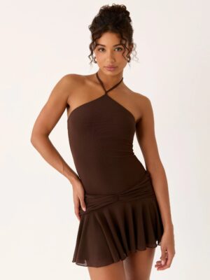 Elektra Mini Dress - Chocolate